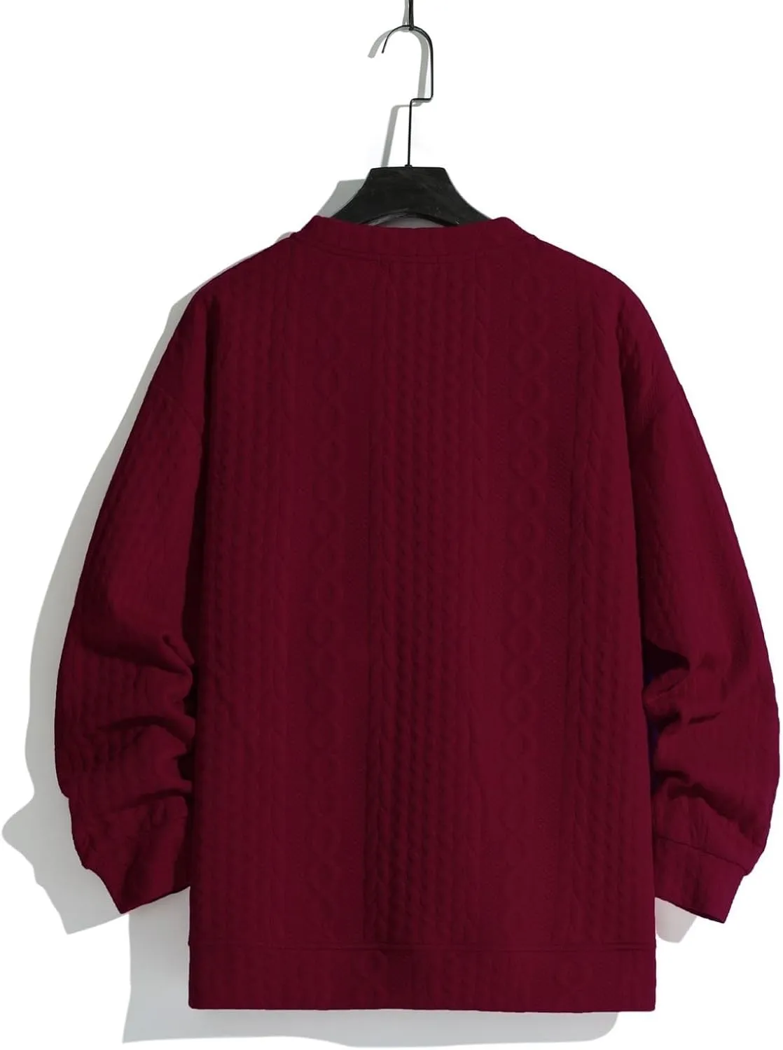 Mens Pullover Sweaters Long Sleeve Male Autumn and Winter Soild Color Sweater Long Sleeve Sweater