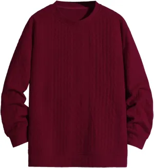 Mens Pullover Sweaters Long Sleeve Male Autumn and Winter Soild Color Sweater Long Sleeve Sweater