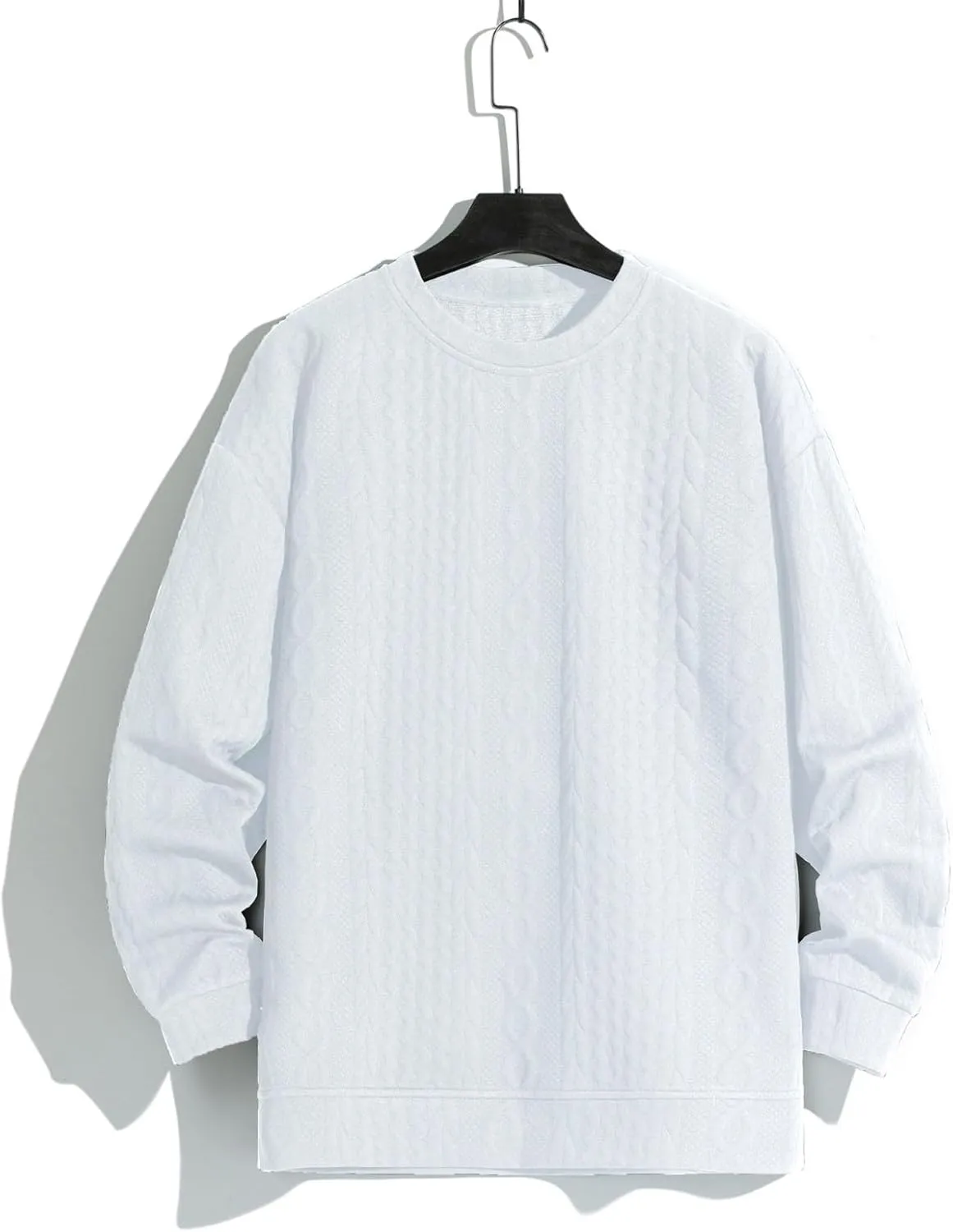 Mens Pullover Sweaters Long Sleeve Male Autumn and Winter Soild Color Sweater Long Sleeve Sweater
