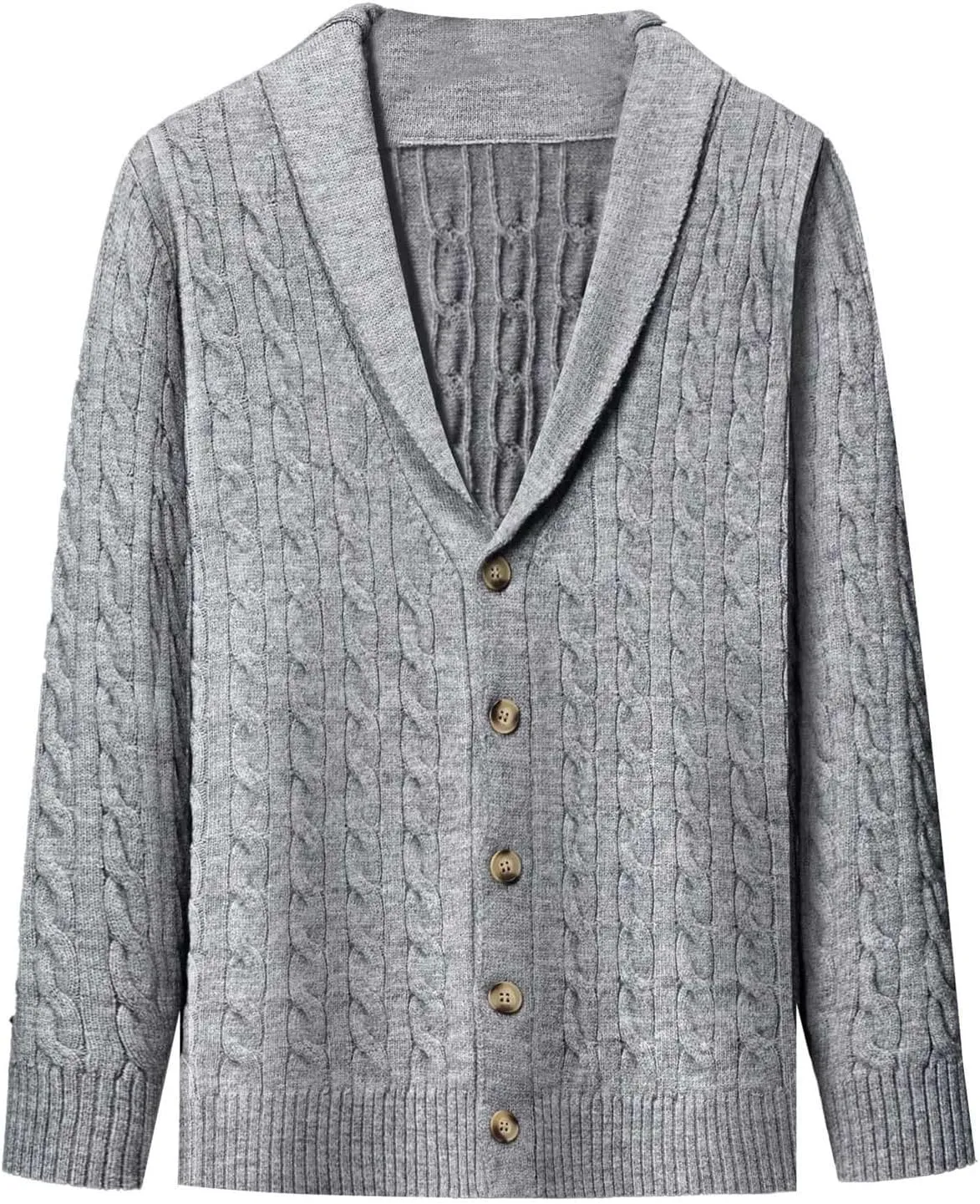 Mens Shawl Collar Cardigan Sweaters Cable Knit Textured Sweater Lightweight Button Down Cardigans