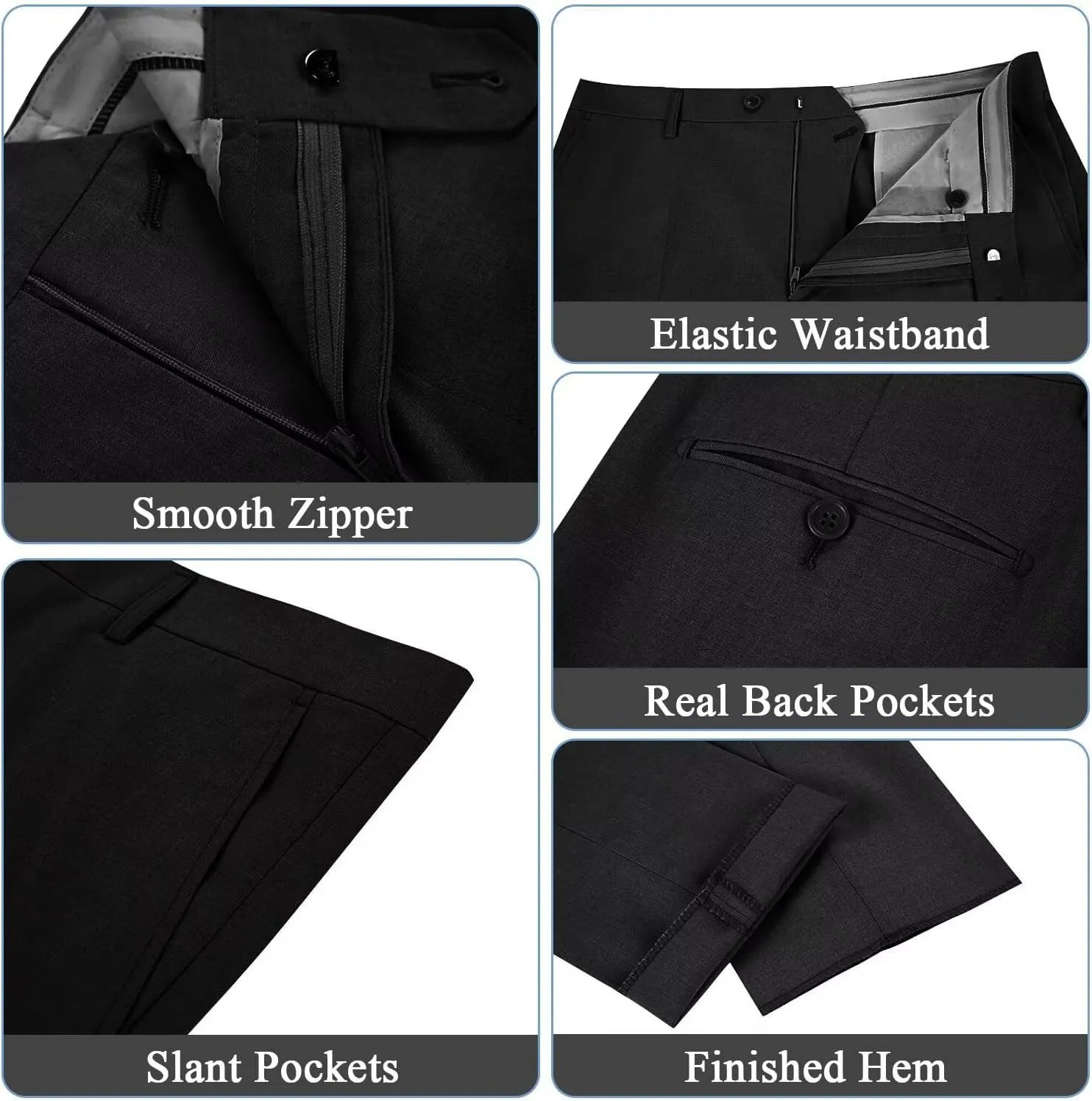 Men's Slim Fit Dress Pants Stretch Casual Pants Mens Work Slacks