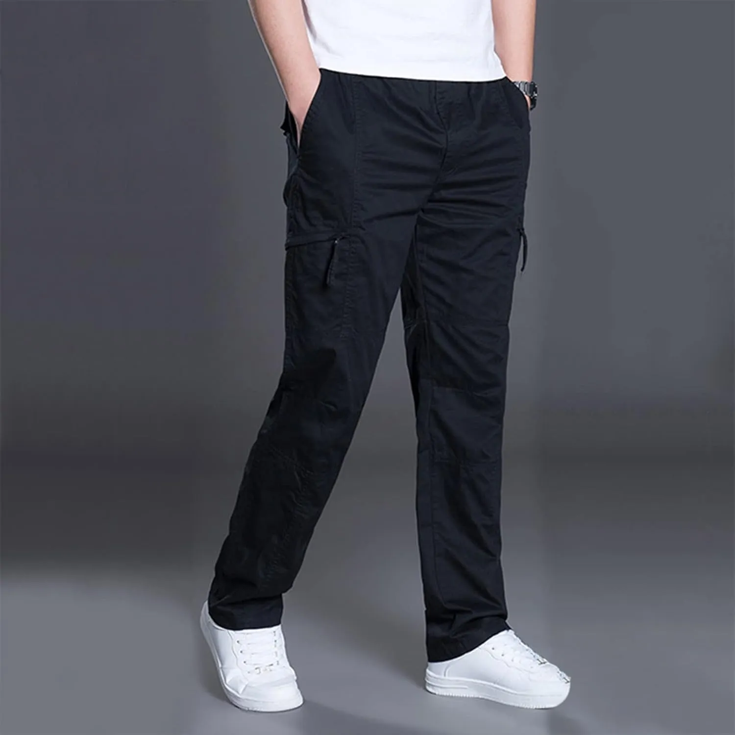 Men's Slim-Fit Stretch Cargo Pant Outdoor Work Cargo Shorts Cotton Shorts Relaxed Fit Work Shorts Loose Sweatpants