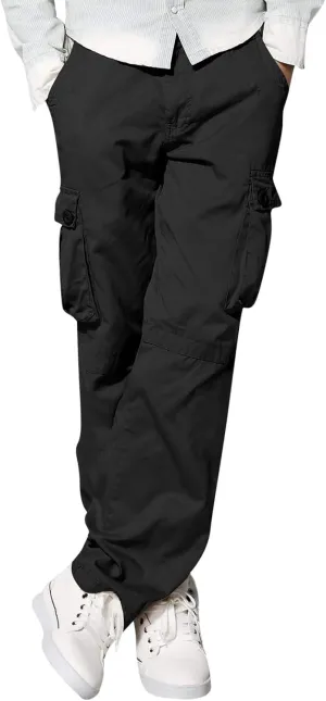 Men's Street Sports Cargo Pants Multi-Pocket Straight Leg Zipper Sports Dance Hip Hop Workwear Trousers Casual Gym Home Pants