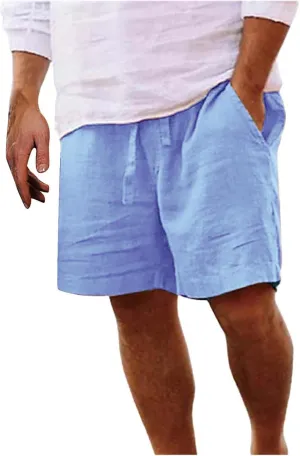 Mens Summer Linen Elastic Shorts Shorts Beach Shorts Casual Cotton Linen Shorts Mens Summer Linen Elastic Shorts
