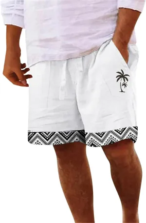 Mens Summer Linen Elastic Shorts Shorts Beach Shorts Casual Cotton Linen Shorts Mens Summer Linen Elastic Shorts
