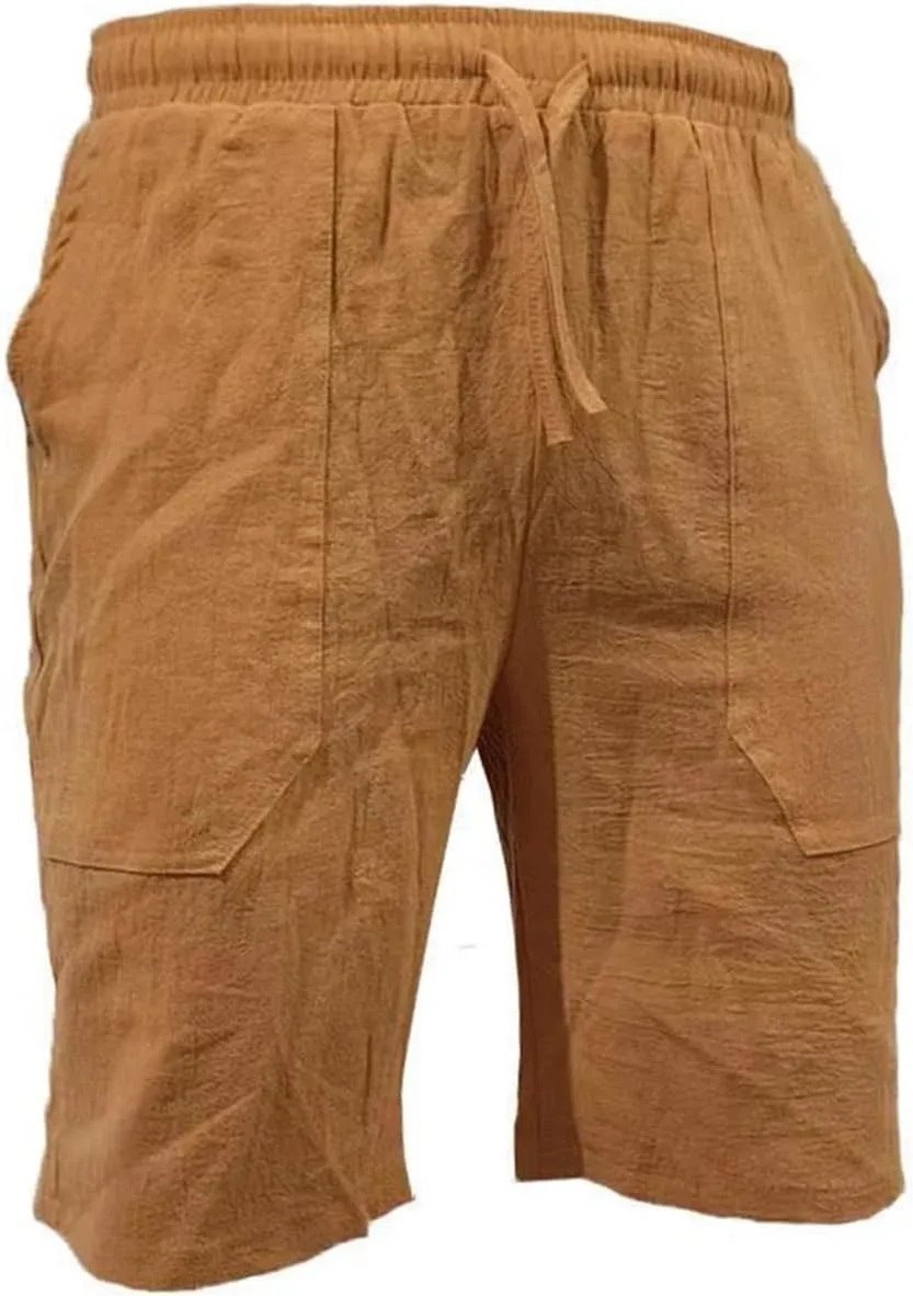 Mens Summer Linen Elastic Shorts Shorts Beach Shorts Casual Cotton Linen Shorts Mens Summer Linen Elastic Shorts