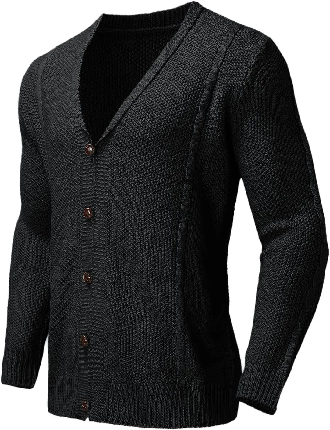 Mens Sweater Men's Lightweight Cardigan Sweater Single-Breasted V-Neck Knitted Cardigans Jacket