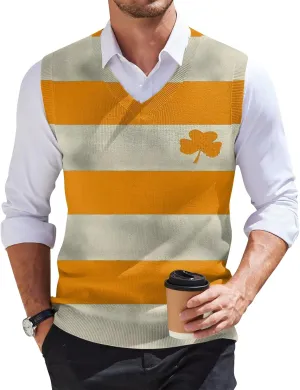 Men's Sweater Vest Wool Blend V-Neck Button Sleeveless Cardigan Vest Sweater Slim Fit Tops
