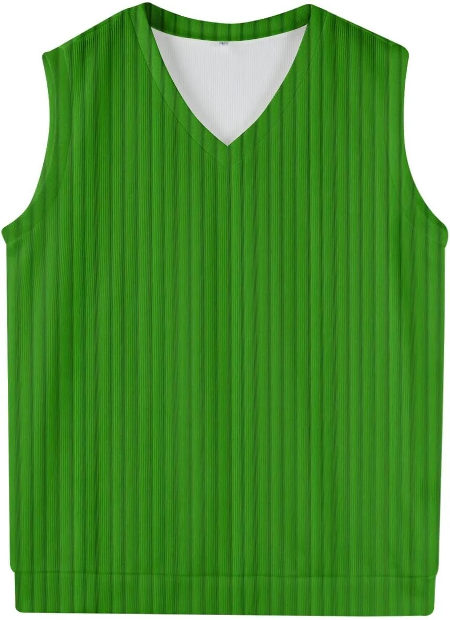 Men's Sweater Vest Wool Blend V-Neck Button Sleeveless Cardigan Vest Sweater Slim Fit Tops
