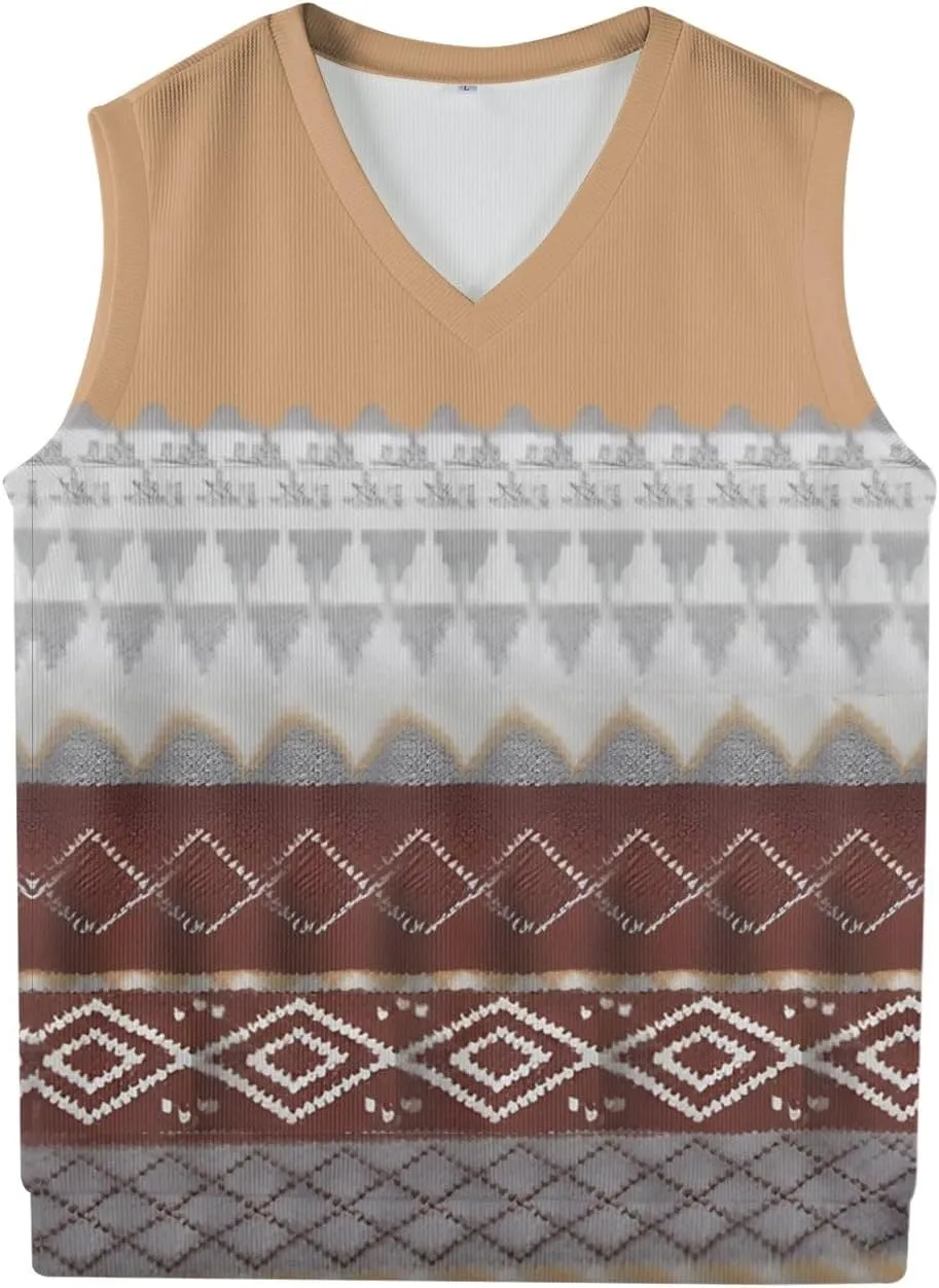 Men's Sweater Vest Wool Blend V-Neck Button Sleeveless Cardigan Vest Sweater Slim Fit Tops