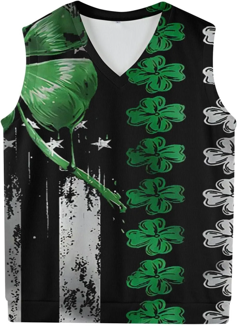 Men's Sweater Vest Wool Blend V-Neck Button Sleeveless Cardigan Vest Sweater Slim Fit Tops