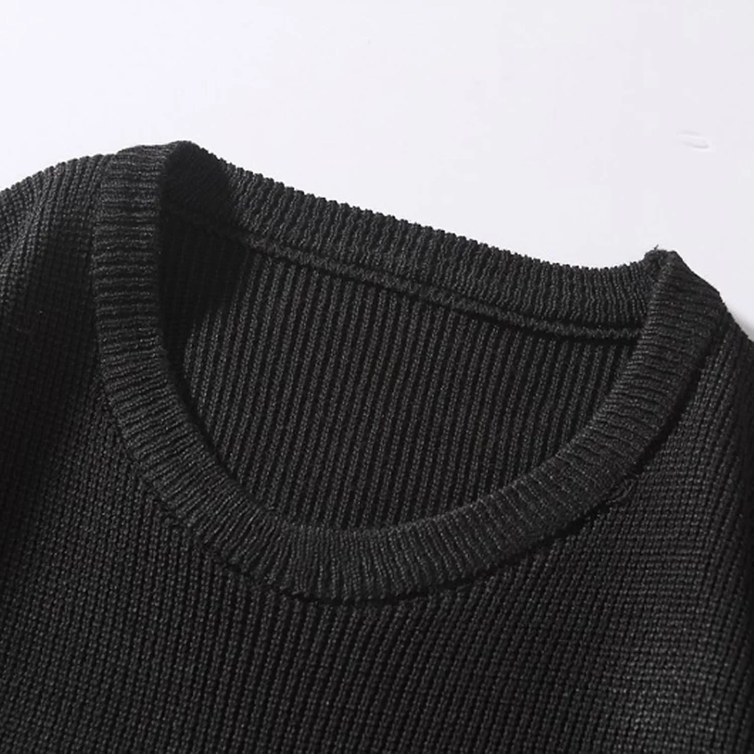 Mens Sweaters Dressy Male Autumn and Winter Wool Sweater Round Neck Pullover Mens Pullover Sweaters Dressy