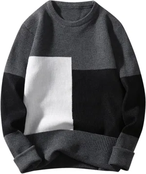 Mens Sweaters Dressy Male Autumn and Winter Wool Sweater Round Neck Pullover Mens Pullover Sweaters Dressy