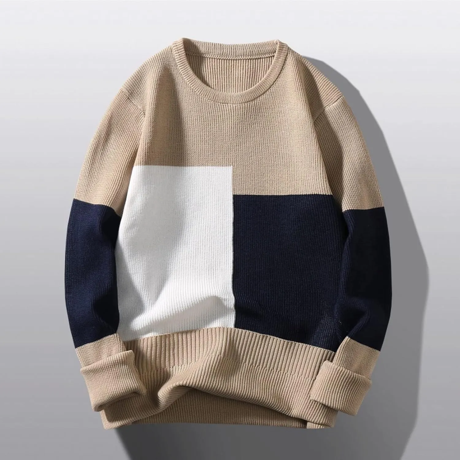 Mens Sweaters Dressy Male Autumn and Winter Wool Sweater Round Neck Pullover Mens Pullover Sweaters Dressy