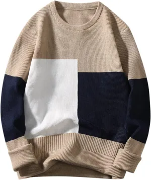 Mens Sweaters Dressy Male Autumn and Winter Wool Sweater Round Neck Pullover Mens Pullover Sweaters Dressy