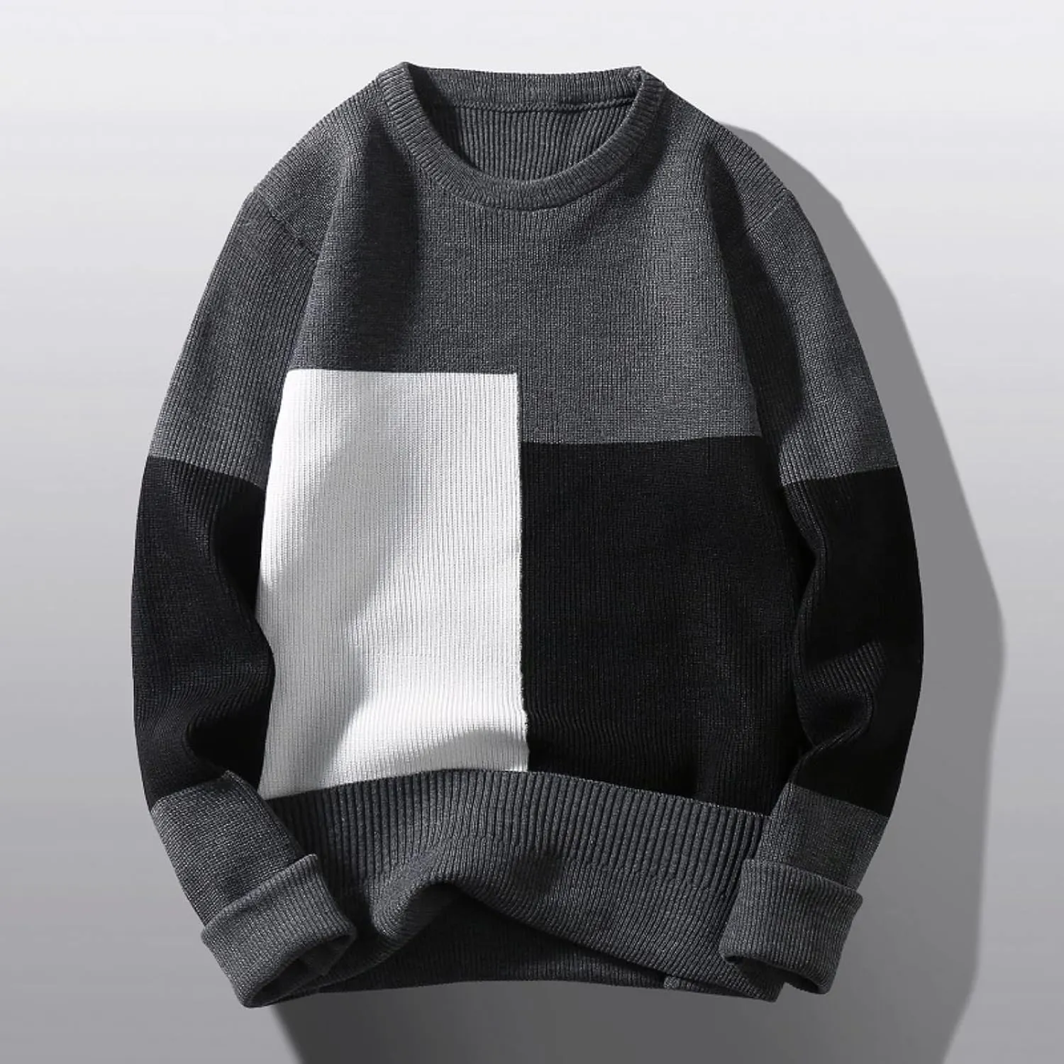Mens Sweaters Dressy Male Autumn and Winter Wool Sweater Round Neck Pullover Mens Pullover Sweaters Dressy