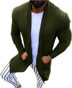 Mens Sweaters Vintage Casual Cardigan Sweaters Long Sleeve Shawl Button Down Mens Pullover Sweater v Neck