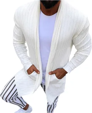 Mens Sweaters Vintage Casual Cardigan Sweaters Long Sleeve Shawl Button Down Mens Pullover Sweater v Neck