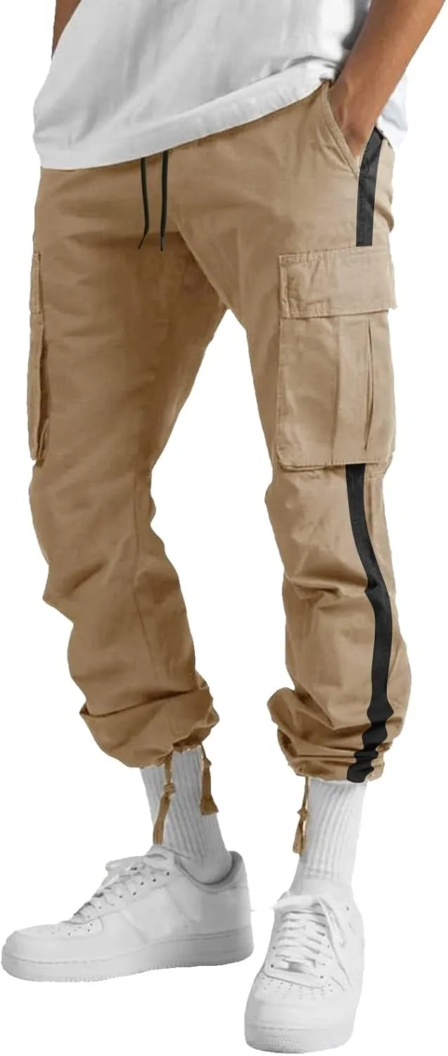 Mens Sweatpants with Pockets Big and Tall Slim Fit Camouflage Pants Cargo Pants for Men Stretch Men's Slim Fit Fleece