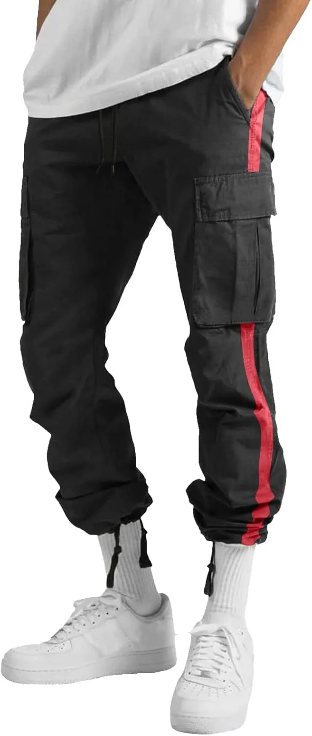 Mens Sweatpants with Pockets Big and Tall Slim Fit Camouflage Pants Cargo Pants for Men Stretch Men's Slim Fit Fleece