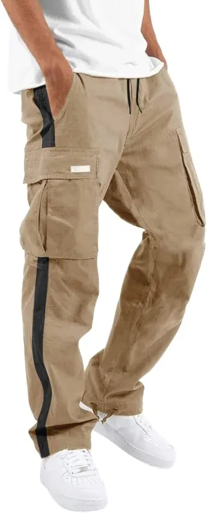 Mens Sweatpants with Pockets Big and Tall Slim Fit Camouflage Pants Cargo Pants for Men Stretch Men's Slim Fit Fleece