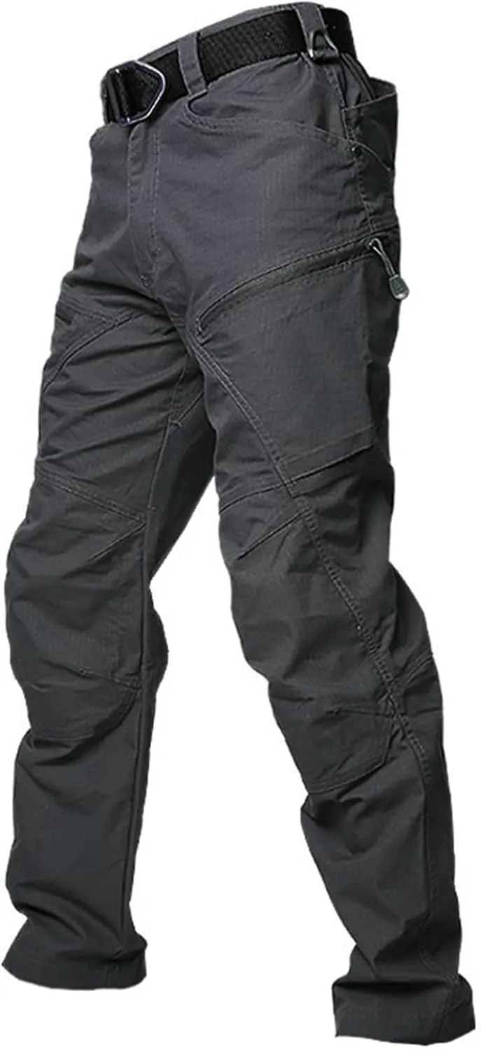Mens Tactical Waterproof Pants Relaxed Fit Work Hiking Multi Pockets Flex Camo Cargo Trousers