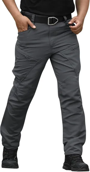 Mens Tactical Waterproof Pants Relaxed Fit Work Hiking Multi Pockets Flex Camo Cargo Trousers