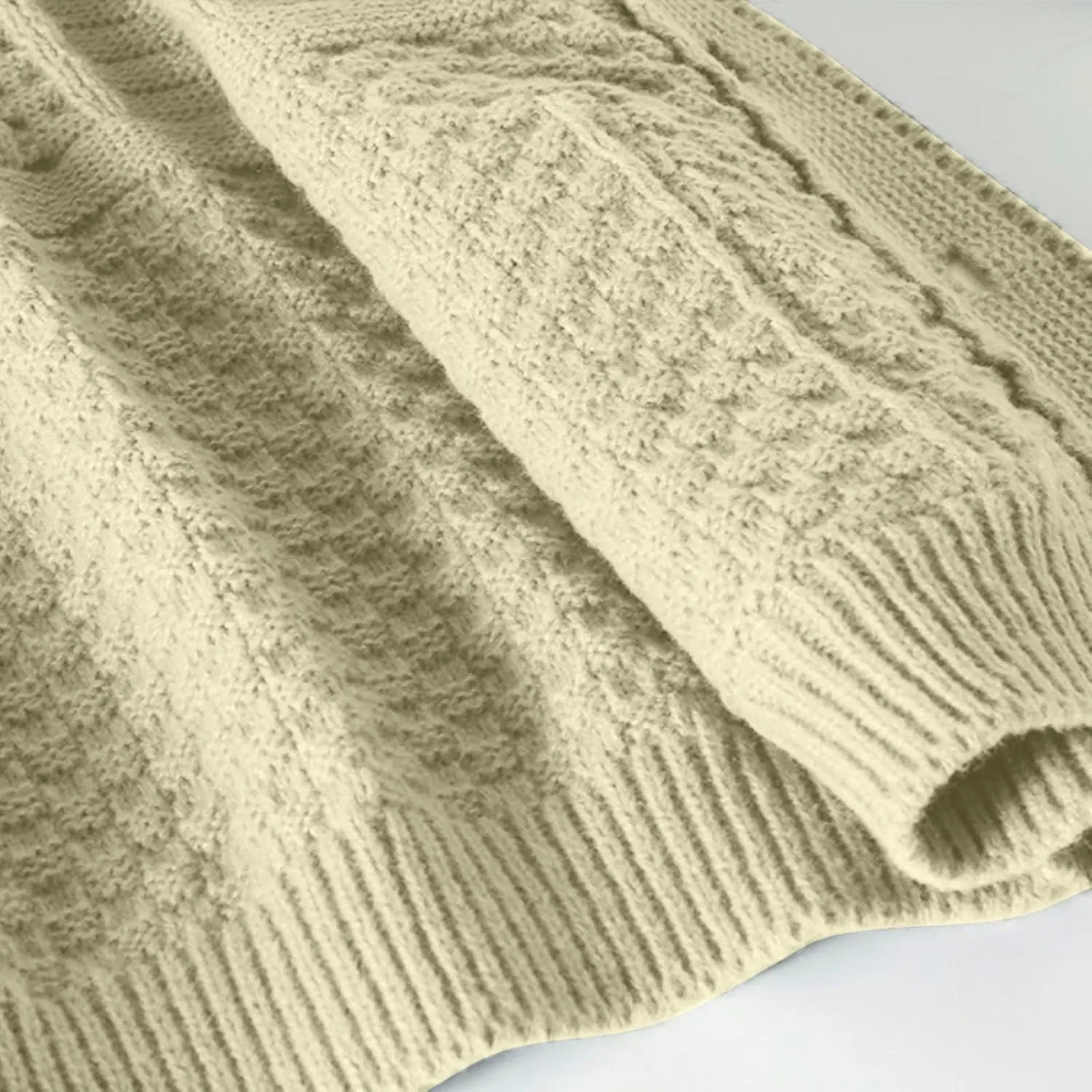 Men's Twisted Knit Sweater Cardigan Fashion Shawl Collar Button Down Long Sleeves Soft Comfy Sweater Jacket Tops