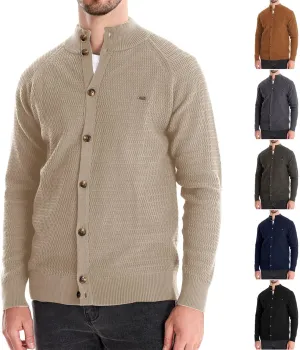 Men's Ugly Sweater Fashion Button Down Slim Fit Stand Collar Long Sleeves Knit Cardigan Shirt Jacket Blouse Tops