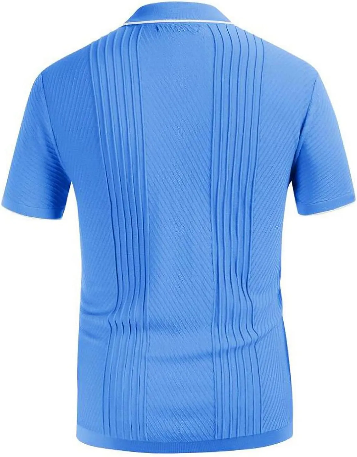 Mens Vintage Striped Polo Shirts Short Sleeve Stripes Button Down Polo Cardigans