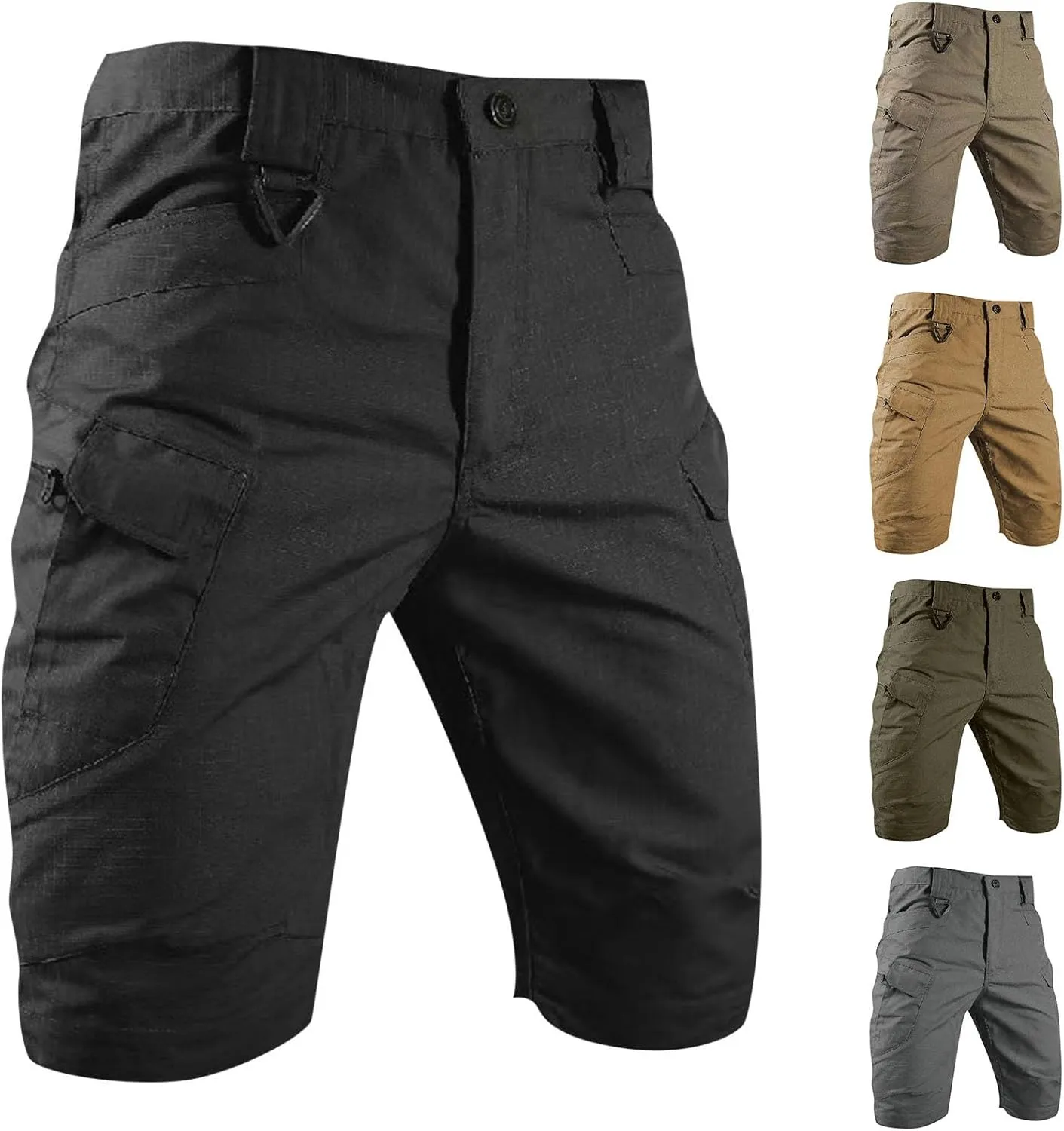 Men's Waterproof Tactical Shorts,Outdoor Cargo Shorts Lightweight Quick Dry Breathable Hiking Fishing Cargo Shorts