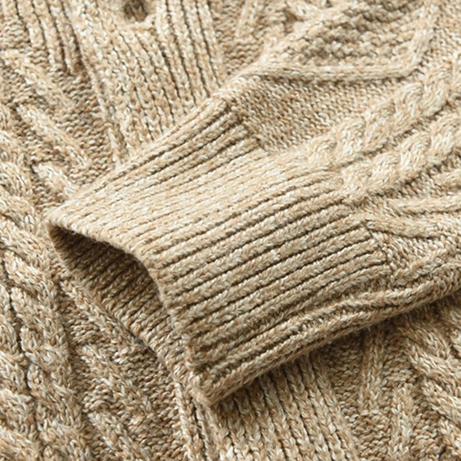Men's Wool Blend Shawl Collar Cardigan Sweater Casual Cable Knit Button Down Cardigan Chunky Ribbed Sweaters