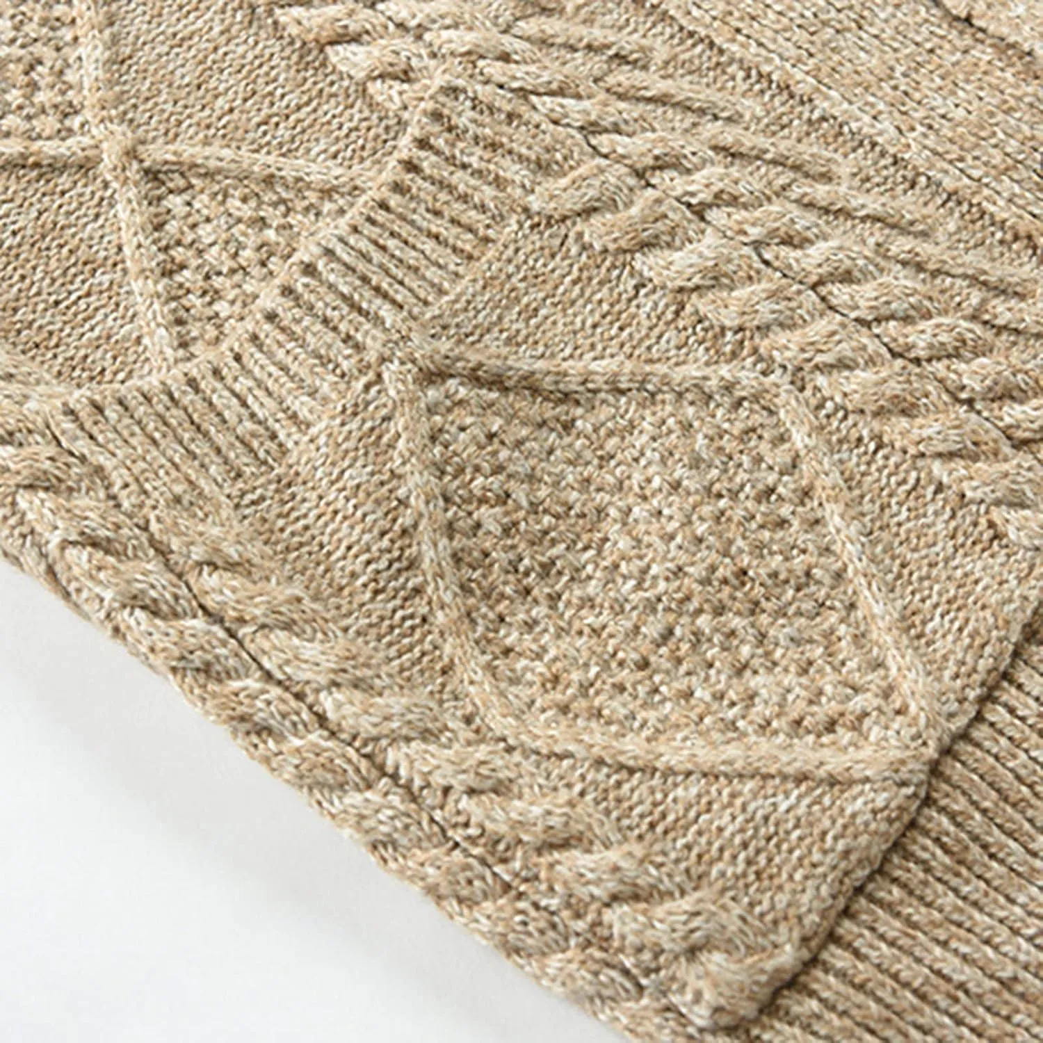 Men's Wool Blend Shawl Collar Cardigan Sweater Casual Cable Knit Button Down Cardigan Chunky Ribbed Sweaters