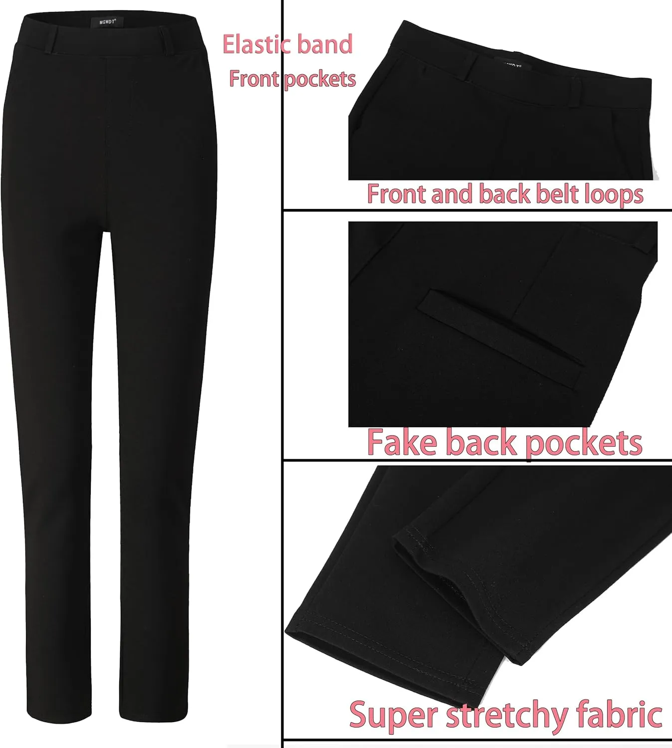 MGWDT Pants for Women's Dress Stretchy Blazer Business Pull On Work Pants