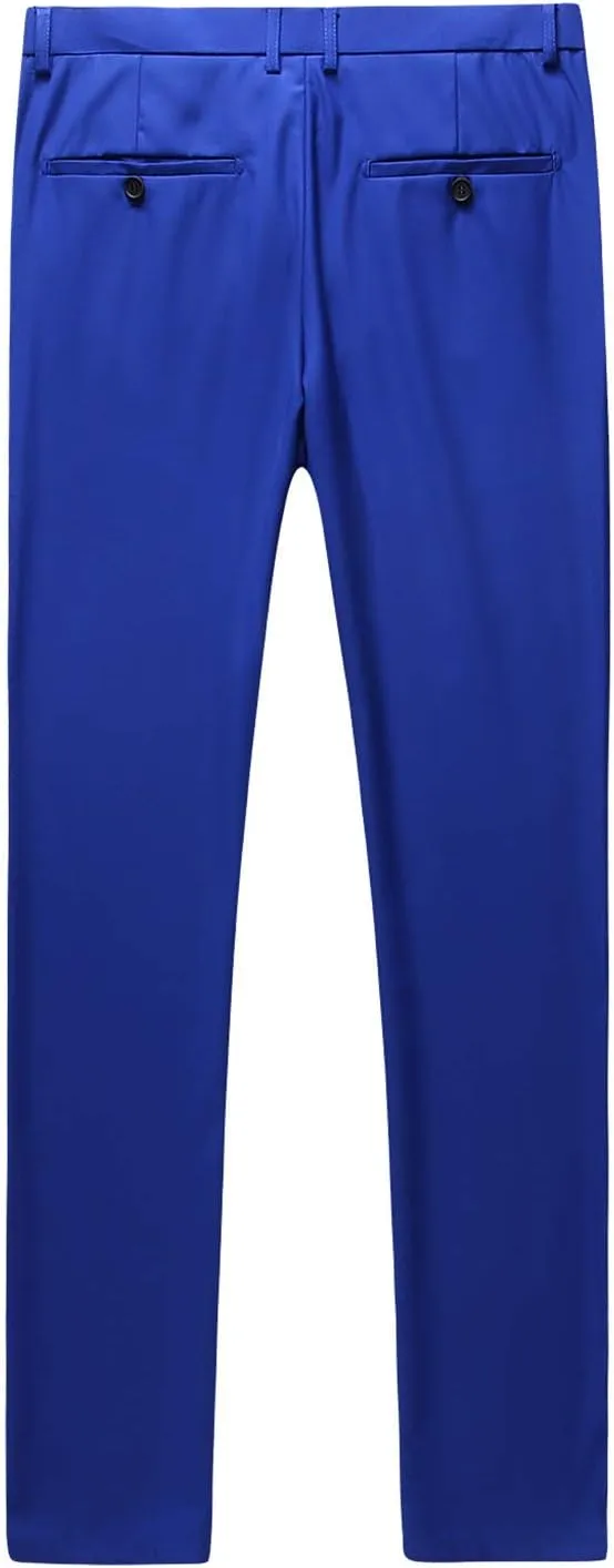 MOGU Mens Slim Fit Front Flat Casual Pants