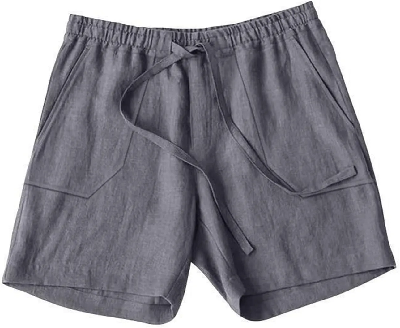 Muscularfit Cargo Shorts for Men Relaxed Fit Shorts with Pockets Summer Fashion Linen Cotton Shorts Stretch Athletic Shorts