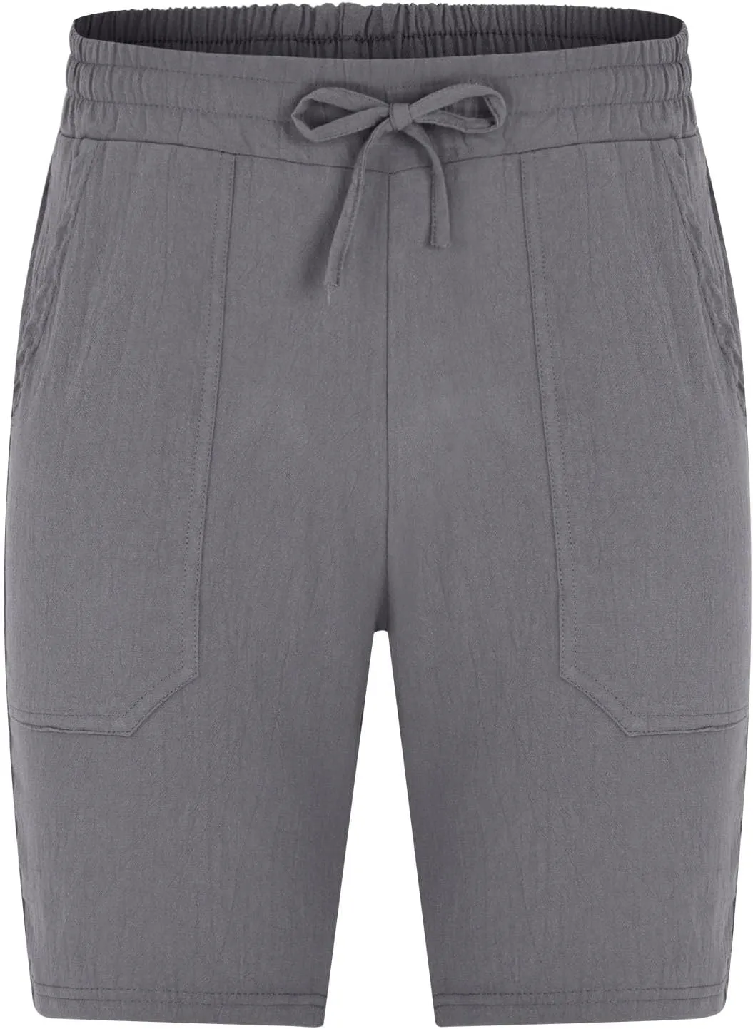 Muscularfit Cargo Shorts for Men Relaxed Fit Shorts with Pockets Summer Fashion Linen Cotton Shorts Stretch Athletic Shorts