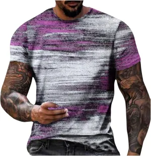 Muscularfit Mens Shirts Short Sleeve Casual Crewneck Pullover Tops Summer Print Gym Workout Tee Tops Fashion Outfits 2024
