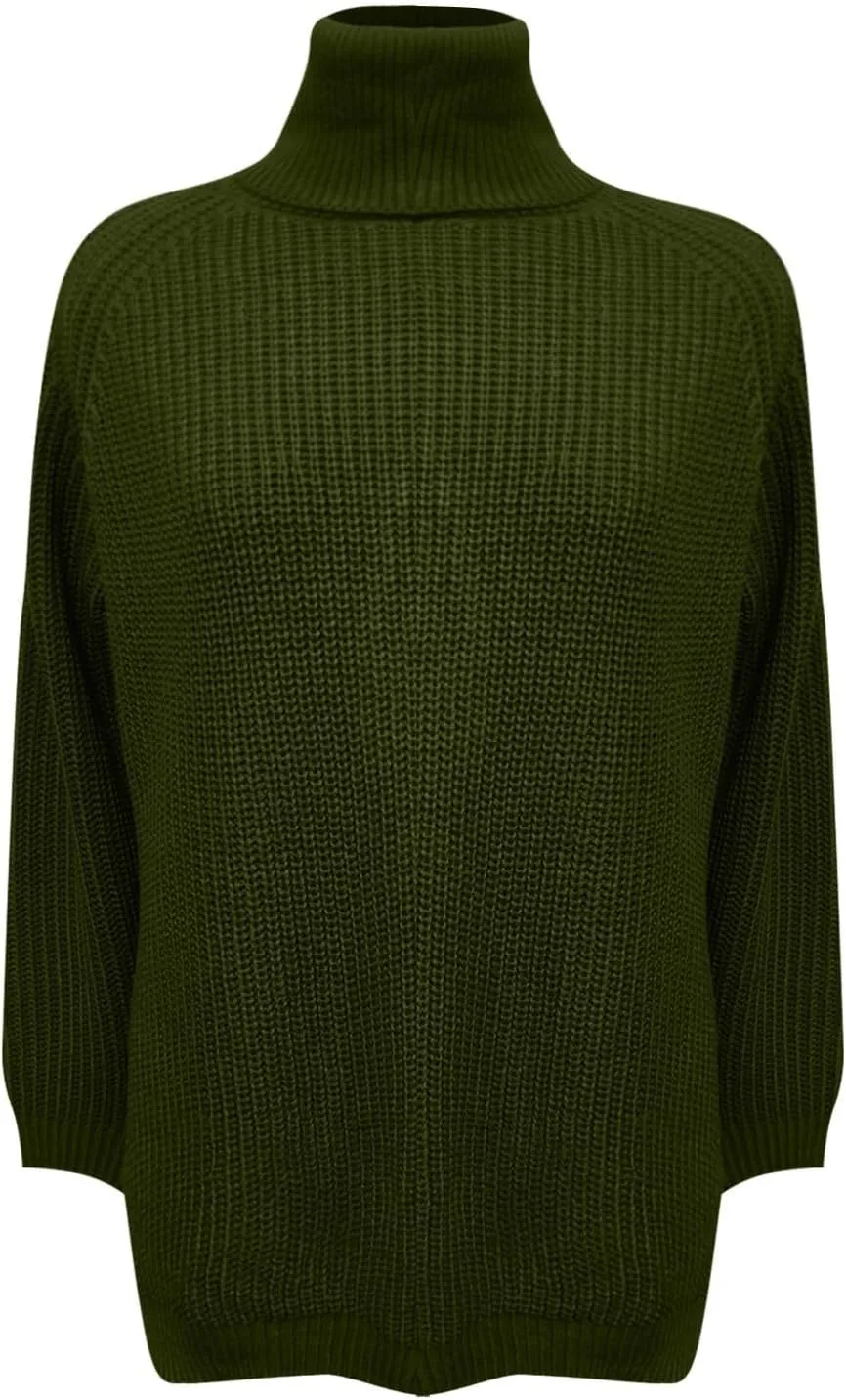 Oversized Turtleneck Sweaters Women Fall Long Sleeves Chunky Knit Slouchy Pullover Sweater Loose Warm Jumper Tops
