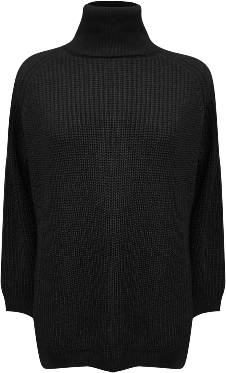 Oversized Turtleneck Sweaters Women Fall Long Sleeves Chunky Knit Slouchy Pullover Sweater Loose Warm Jumper Tops