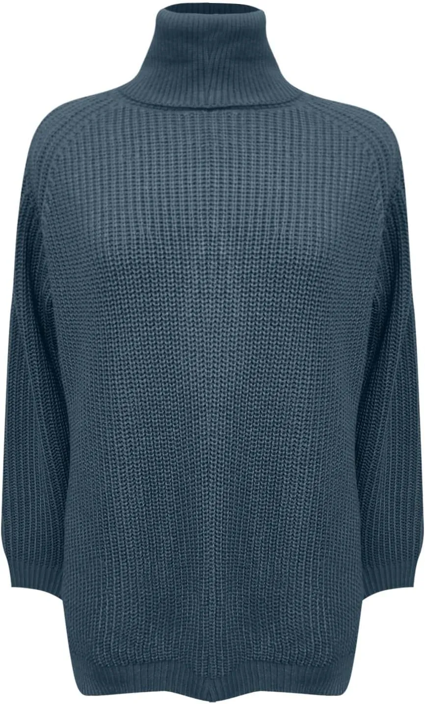 Oversized Turtleneck Sweaters Women Fall Long Sleeves Chunky Knit Slouchy Pullover Sweater Loose Warm Jumper Tops