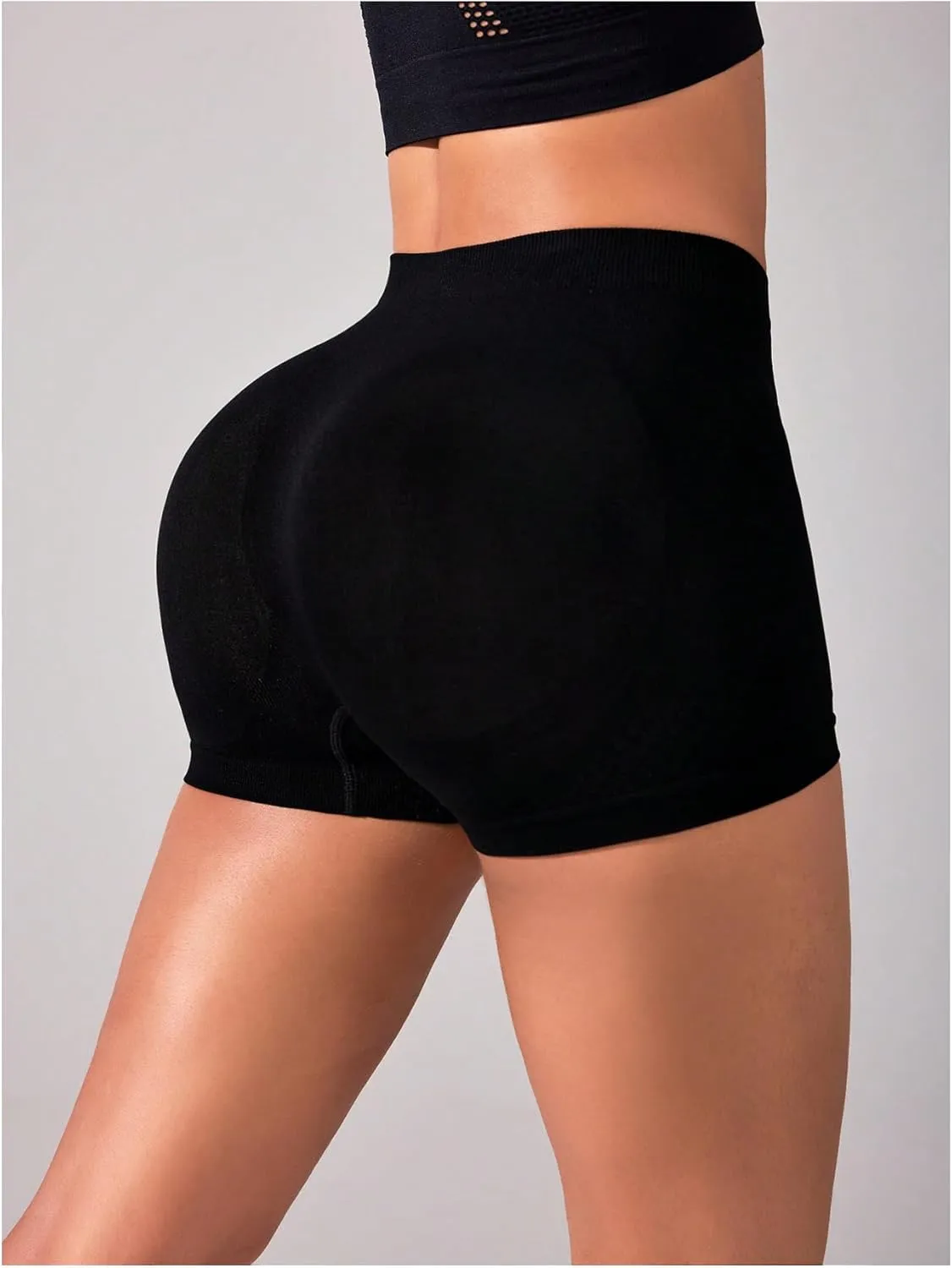 OYOANGLE Women's Seamless Workout Shorts High Waisted Gym Yoga Sports Biker Shorts