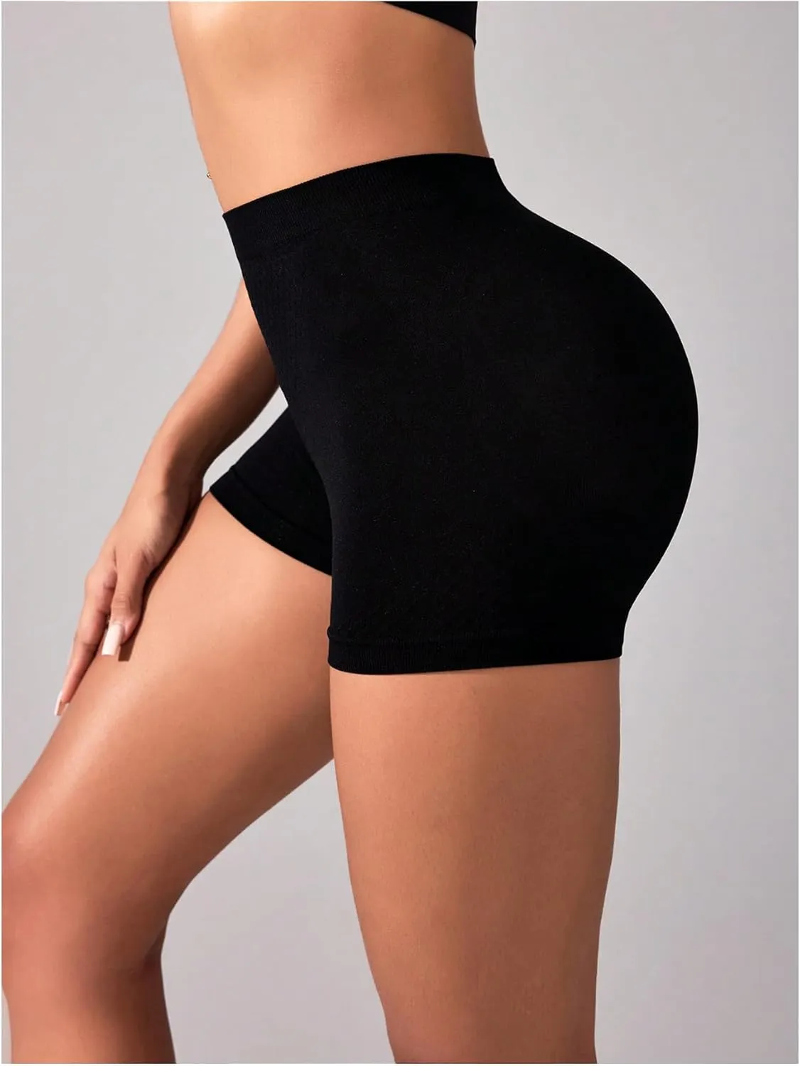 OYOANGLE Women's Seamless Workout Shorts High Waisted Gym Yoga Sports Biker Shorts