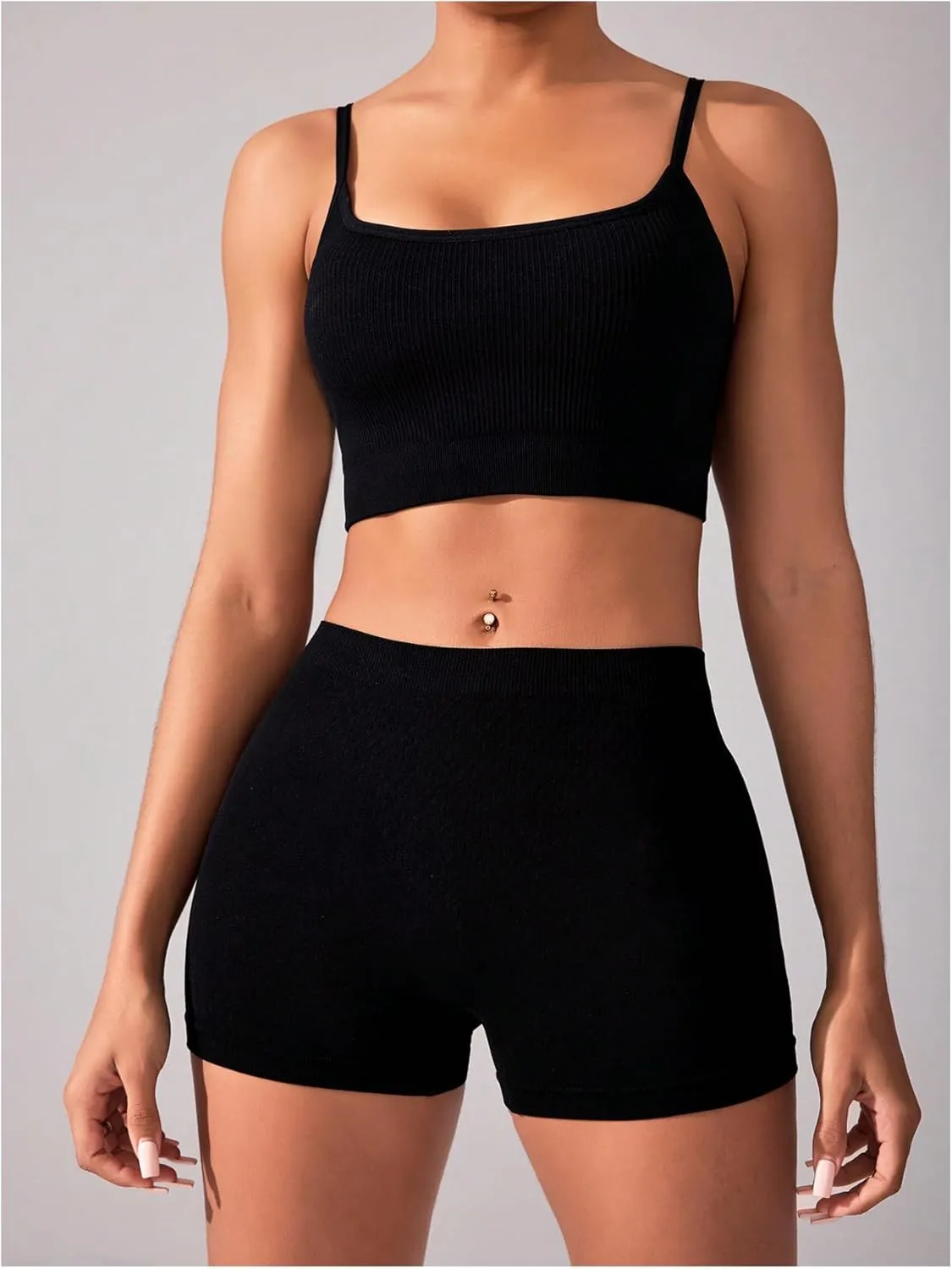 OYOANGLE Women's Seamless Workout Shorts High Waisted Gym Yoga Sports Biker Shorts