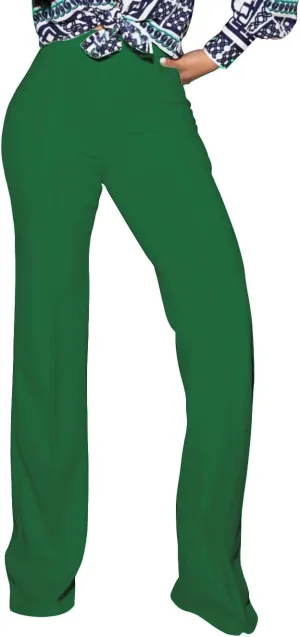 PINSV Women's High Waisted Stretchy Bootcut Pull On Dress Pants Casual Work Pants