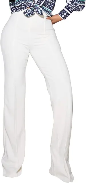 PINSV Women's High Waisted Stretchy Bootcut Pull On Dress Pants Casual Work Pants