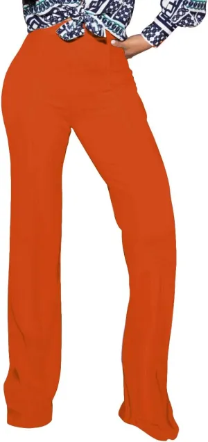PINSV Women's High Waisted Stretchy Bootcut Pull On Dress Pants Casual Work Pants