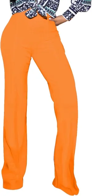 PINSV Women's High Waisted Stretchy Bootcut Pull On Dress Pants Casual Work Pants