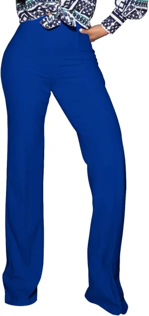 PINSV Women's High Waisted Stretchy Bootcut Pull On Dress Pants Casual Work Pants