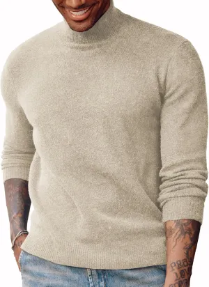 PJ PAUL JONES Men's Mock Turtleneck Sweater Long Sleeve Undershirts Wool Blend Pullover Sweaters